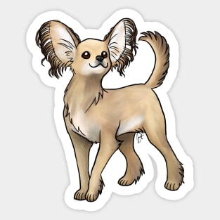 Dog - Russian Toy - Long Haired Fawn Sticker